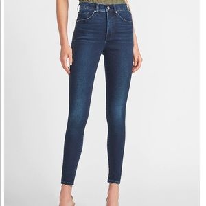 Express Dark Wash, High Waisted, LONG Jeans!